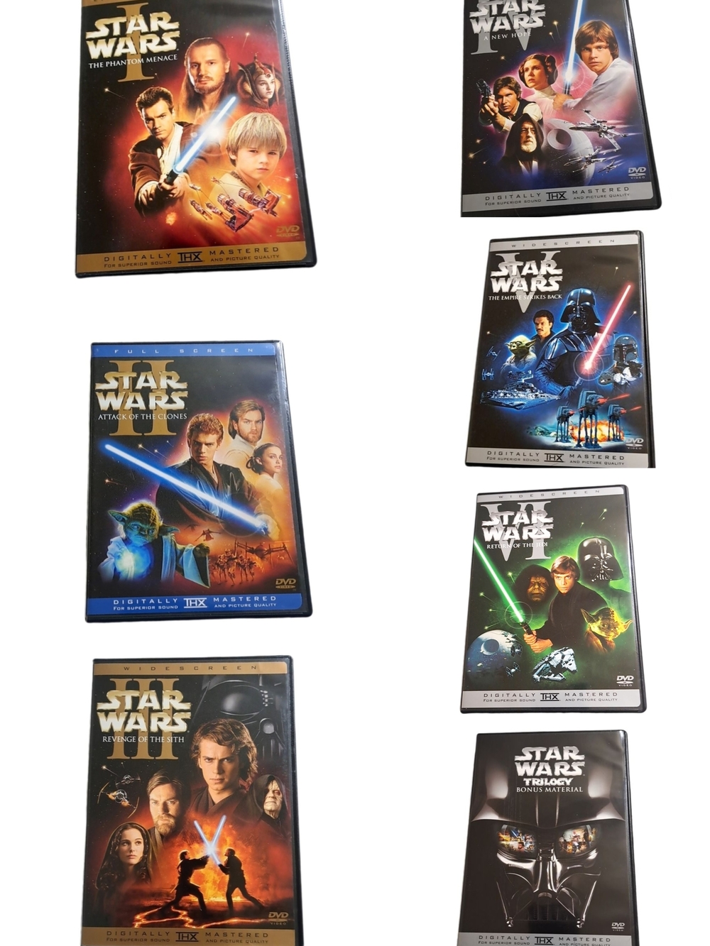 Star Wars Episodes I–VI Complete DVD Collection + Trilogy Bonus Disc | 10 Discs